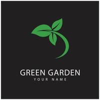 verde jardim logotipo vetor e símbolo
