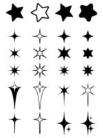 retro futurista elementos para Projeto. coleção do abstrato gráfico geométrico símbolos e objetos dentro ano 2000 estilo vetor