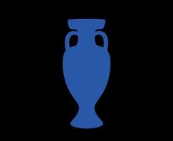 euro 2024 uefa troféu azul símbolo europeu futebol final Projeto vetor ilustração com Preto fundo
