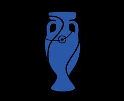 euro troféu azul europeu futebol final Projeto ilustração vetor com Preto fundo