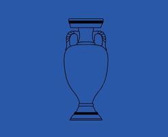 euro troféu logotipo Preto símbolo europeu futebol final Projeto vetor ilustração com azul fundo