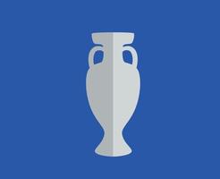 euro 2024 Alemanha troféu oficial logotipo cinzento símbolo europeu futebol final Projeto vetor ilustração com azul fundo