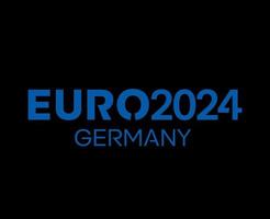 euro 2024 Alemanha logotipo oficial nome azul símbolo europeu futebol final Projeto ilustração vetor com Preto fundo
