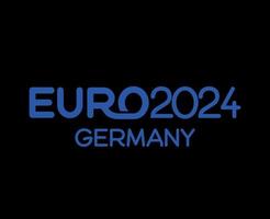 euro 2024 Alemanha oficial logotipo nome azul símbolo europeu futebol final Projeto ilustração vetor com Preto fundo