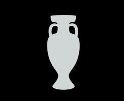 euro troféu logotipo cinzento símbolo europeu futebol final Projeto vetor ilustração com Preto fundo