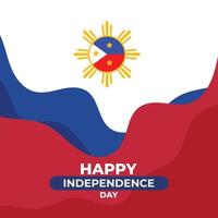 vetor filipino independência dia mão desenhado ilustração postar