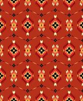 ikat tecido geométrico desatado padronizar vetor vermelho tom cor estilo. asteca estilo.