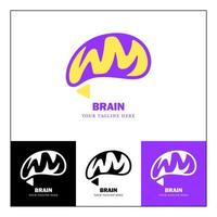 cérebro - plano logotipo projeto, logotipo Projeto com múltiplo variações vetor