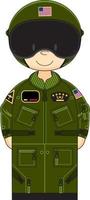 fofa desenho animado EUA militares força do ar lutador piloto personagem vetor