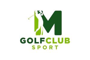 vetor iniciais carta m com golfe criativo geométrico moderno logotipo Projeto.