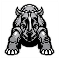 firme Bravo rinoceronte mascote vetor