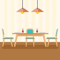 vetor ilustração do uma jantar mesa com cadeiras