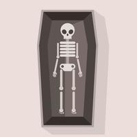 vetor imagem do uma esqueleto dentro uma caixão