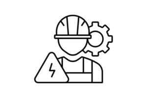 elétrico Engenharia ícone ilustração. elétrico trabalhador, ícone relacionado para indústria, fabricação. linha ícone estilo. simples vetor Projeto editável