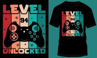 jogador ou jogos nível 94 desbloqueado camiseta Projeto vetor