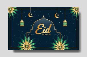 eid mubarak banner ou design de cartaz. modelo de fundo editável vetor