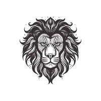 abstrato leão cabeça logotipo Projeto com linha arte gráfico estilo. vetor