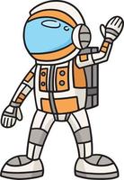 astronauta desenho animado colori clipart ilustração vetor