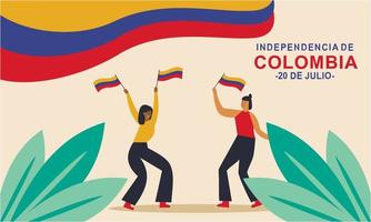 plano 20 de julio ilustração, festividades dentro Colômbia vetor