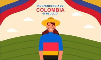 plano 20 de julio ilustração, festividades dentro Colômbia vetor