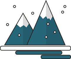 floresta montanha cena picos Nevado ilustração gráfico vetor