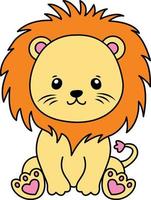 bebê leão desenho animado desenho, bebê leão fofa ilustração livre vetor