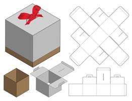 design de modelo cortado de embalagem de caixa. Maquete 3D vetor