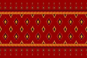 tapete ikat arte padrão vermelho. padrão sem emenda geométrico étnico ikat em tribal. estilo americano e mexicano. vetor