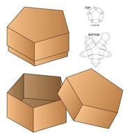 design de modelo cortado de embalagem de caixa. Maquete 3D vetor
