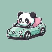 panda dirigindo uma carro ilustração vetor