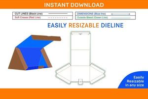 presente triângulo caixa dieline modelo e 3d caixa Projeto caixa dieline e 3d caixa vetor