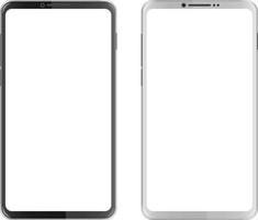 smartphone preto e branco com tela em branco vetor
