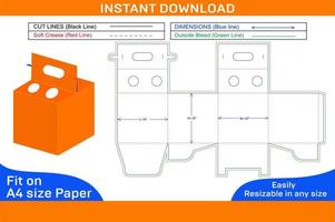 vinho levar caixa, vinho presente caixa dieline modelo e 3d vetor caixa de arquivos dieline e 3d caixa