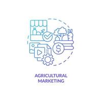 agrícola marketing azul gradiente conceito ícone. produtos anúncio. agricultura o negócio subvenção abstrato idéia fino linha ilustração. isolado esboço desenhando vetor