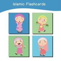 fofa islâmico adesivo imagens. islâmico adesivo coleções. colorida imprimível adesivo para pré escola. colorida flashcards. vetor ilustração.