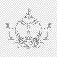 fino linha emblema do brunei vetor