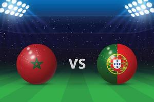 Marrocos vs Portugal. futebol placar transmissão gráfico vetor