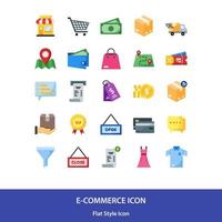 comércio eletrônico ícone pacote dentro plano estilo vetor, fazer compras ícone, conectados fazer compras ícone, Entrega ícone vetor