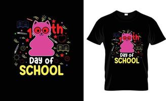 100 dia do escola t camisa Projeto vetor