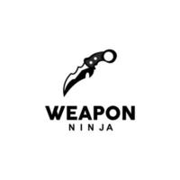 arma logotipo, tradicional arma karambit vetor, ninja brigando ferramenta simples projeto, símbolo ícone, ilustração vetor