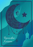 desenho de cartaz cartão islâmico ramadan kareem vetor