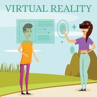 ilustração em vetor composição ortogonal de realidade virtual aumentada