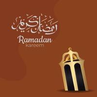 caligrafia árabe ramadan kareem com ornamentos islâmicos tradicionais. ilustração vetorial vetor