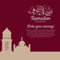 caligrafia árabe ramadan kareem com ornamentos islâmicos tradicionais. ilustração vetorial vetor