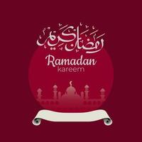 caligrafia árabe ramadan kareem com ornamentos islâmicos tradicionais. ilustração vetorial vetor