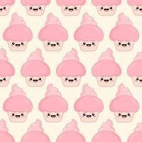 kawaii Bolinho desatado padronizar. adorável docinho. fofa Rosa vetor ilustração.