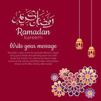 caligrafia árabe ramadan kareem com ornamentos islâmicos tradicionais. ilustração vetorial vetor