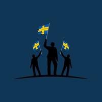dia nacional da suécia. comemorado anualmente em 6 de junho na Suécia. feliz feriado nacional da liberdade. bandeira sueca. design de cartaz patriótico. ilustração vetorial vetor