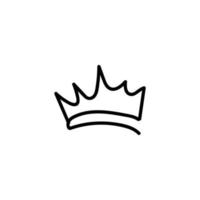 coroa mão desenhado ícone para rei e rainha vetor