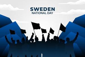dia nacional da suécia. comemorado anualmente em 6 de junho na Suécia. feliz feriado nacional da liberdade. bandeira da Suécia. design de cartaz patriótico. vetor